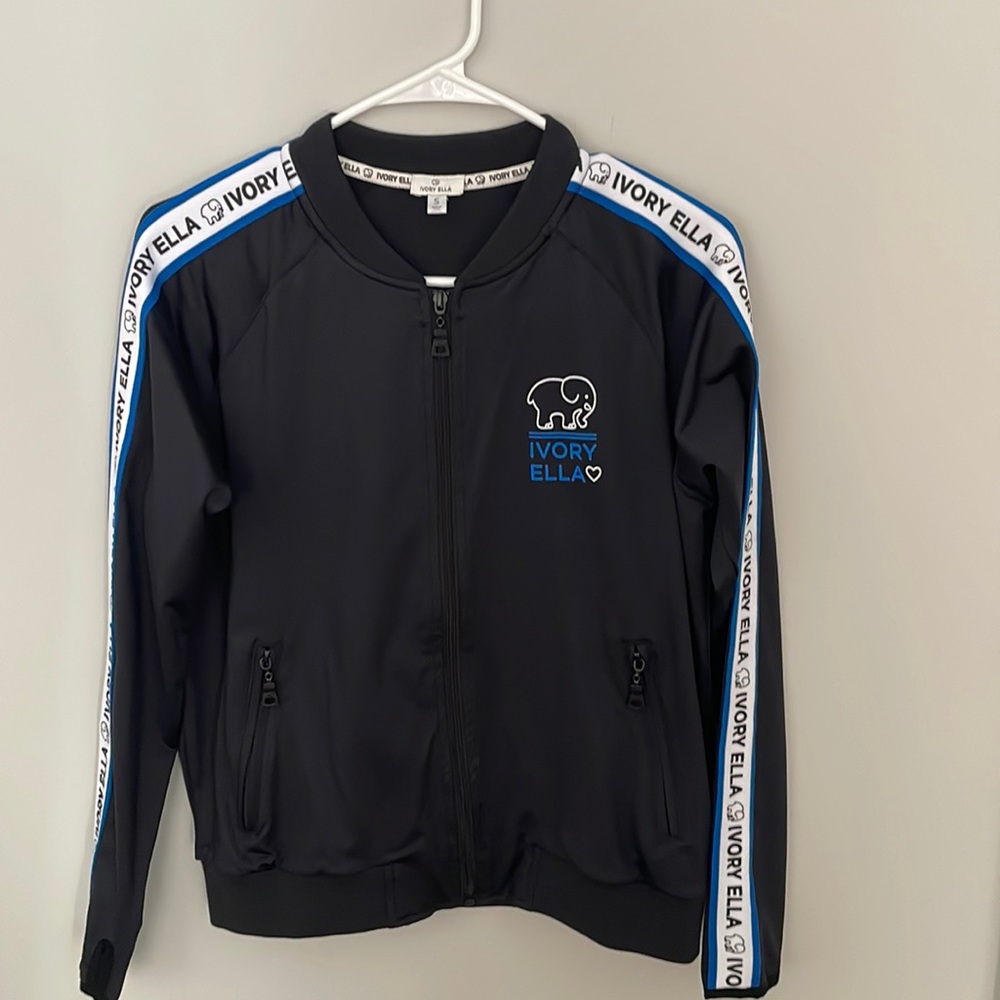 Ivory Ella Move Black Track Jacket Size S